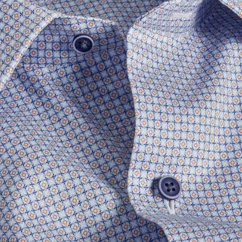 Blue & Orange Micro Print Short Sleeve Shirt