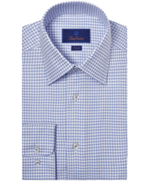 Blue & Sky Textured Check Dress Shirt