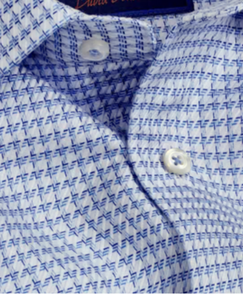 Blue & Sky Textured Check Dress Shirt