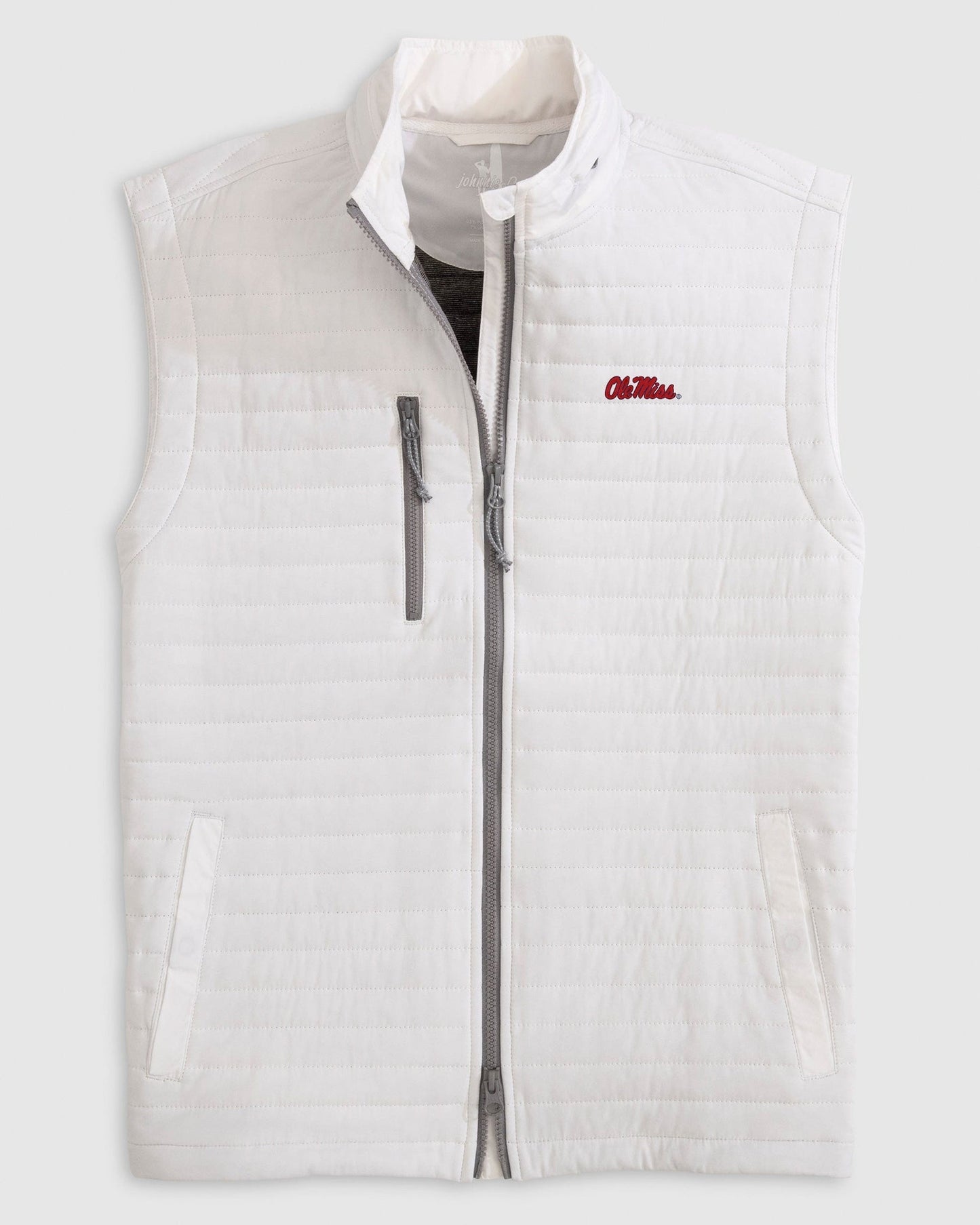 Ole Miss Crosswind Quilted Vest (White)