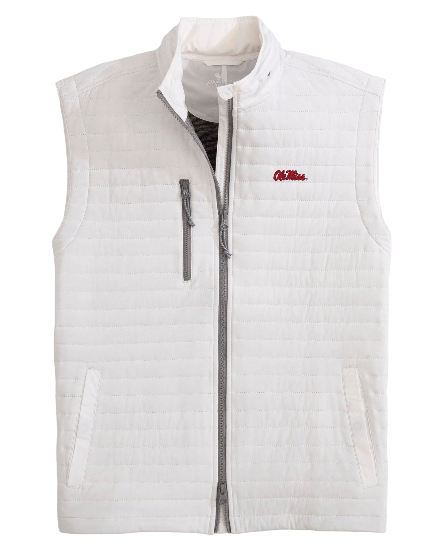 Ole Miss Crosswind Quilted Performance Vest (White)