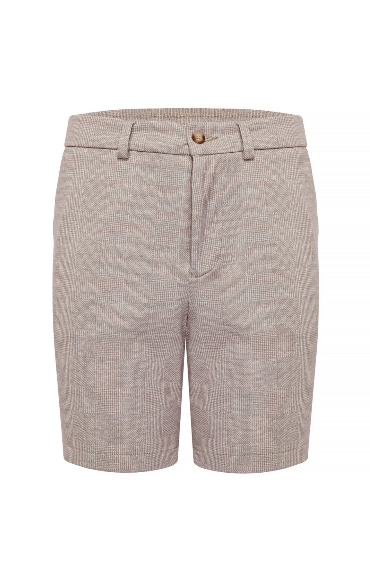 Beige Plaid Performance Knit Short