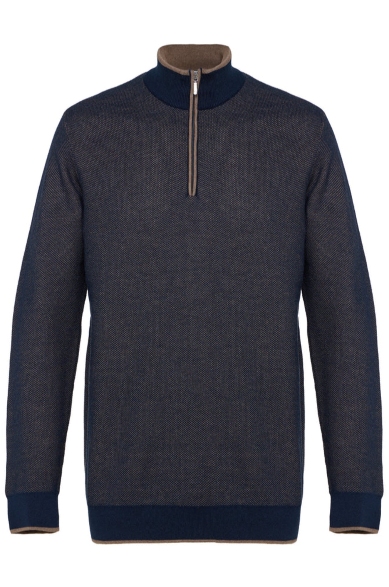 Two Tone Waffle Quarter Zip (Navy)