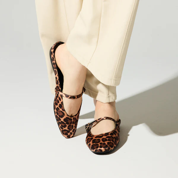 LILY MULE LEOPARD SATIN