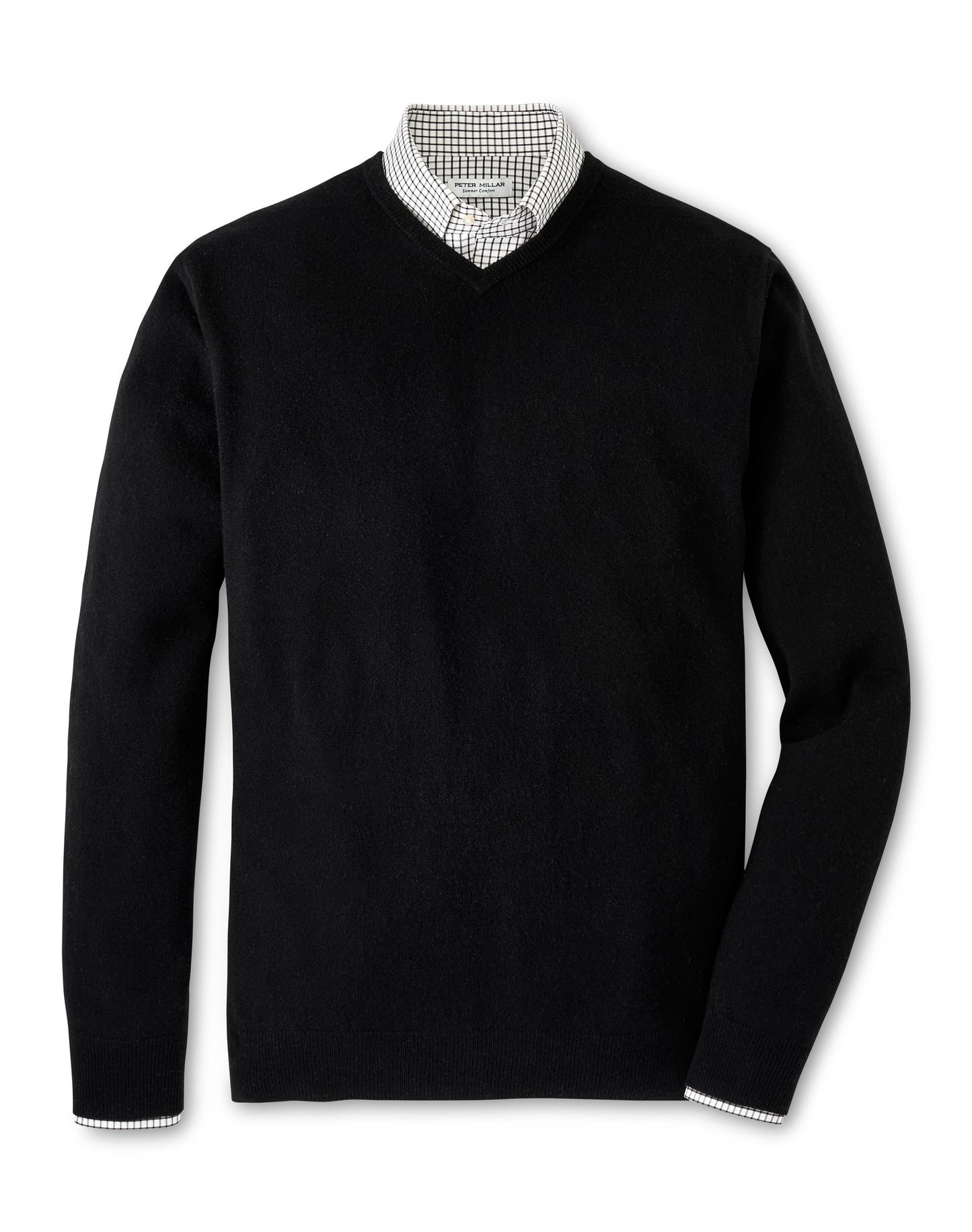 Crown Heritage Cashmere V-Neck Sweater (Black)