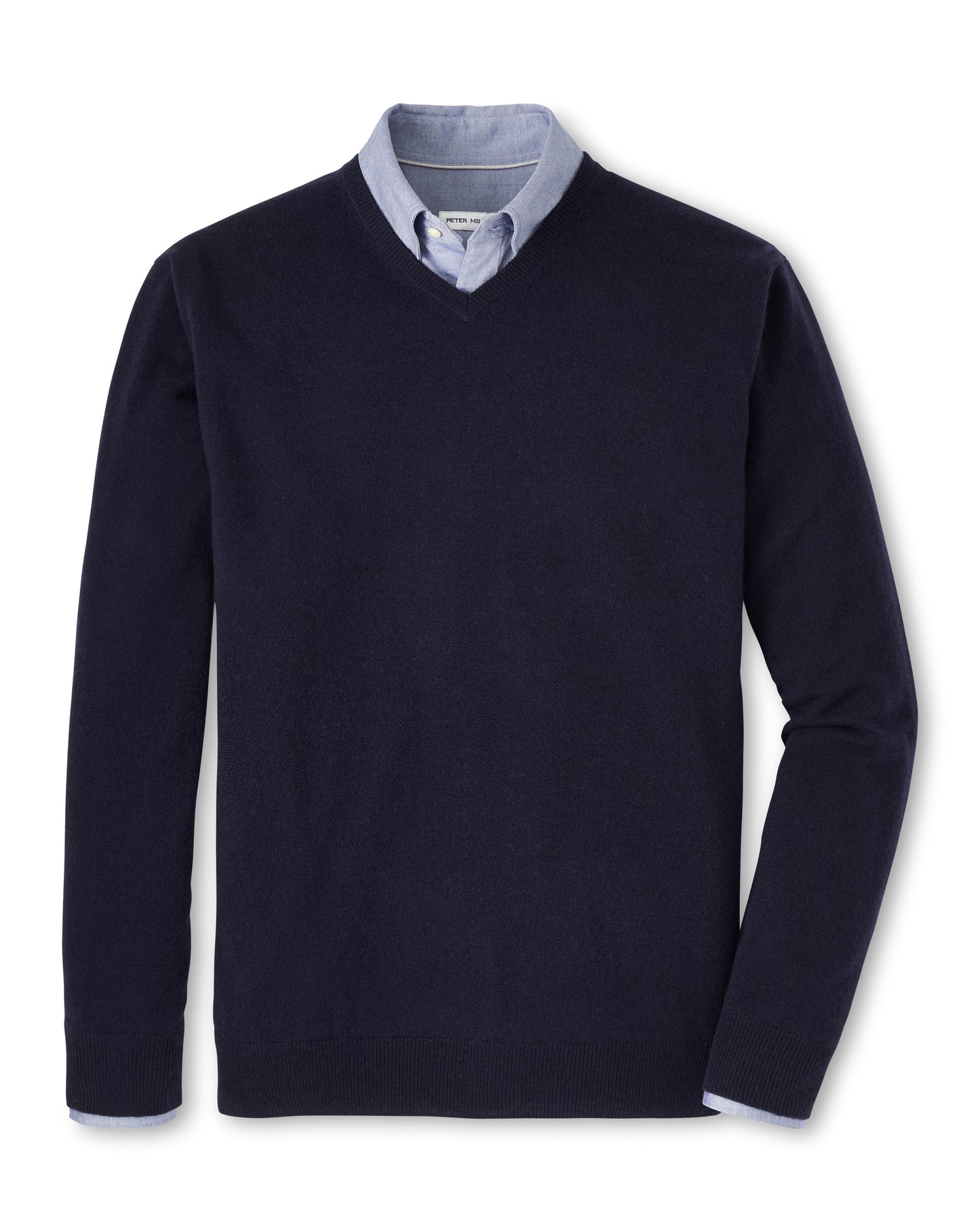 Crown Heritage Cashmere V-Neck Sweater (Navy)