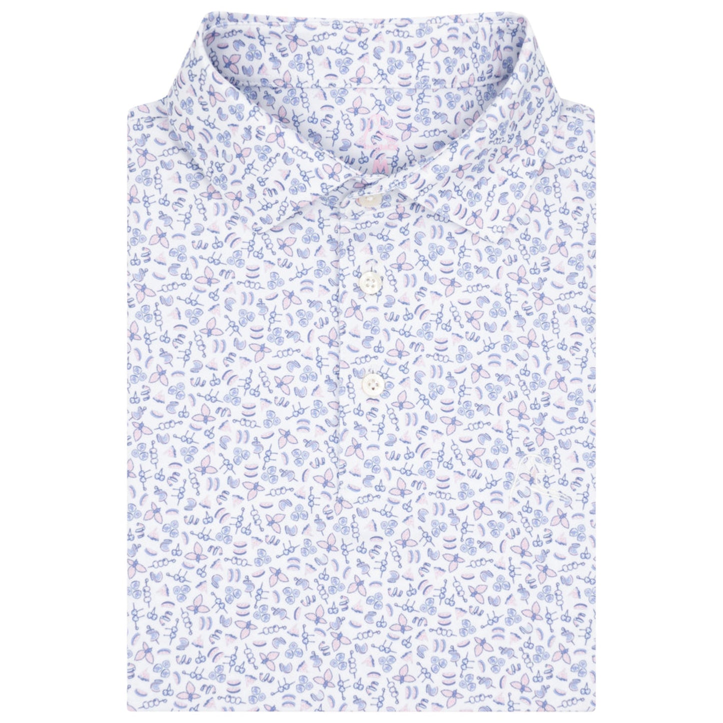 The Cocktail Garnish Performance Polo (White/Lotus Pink)