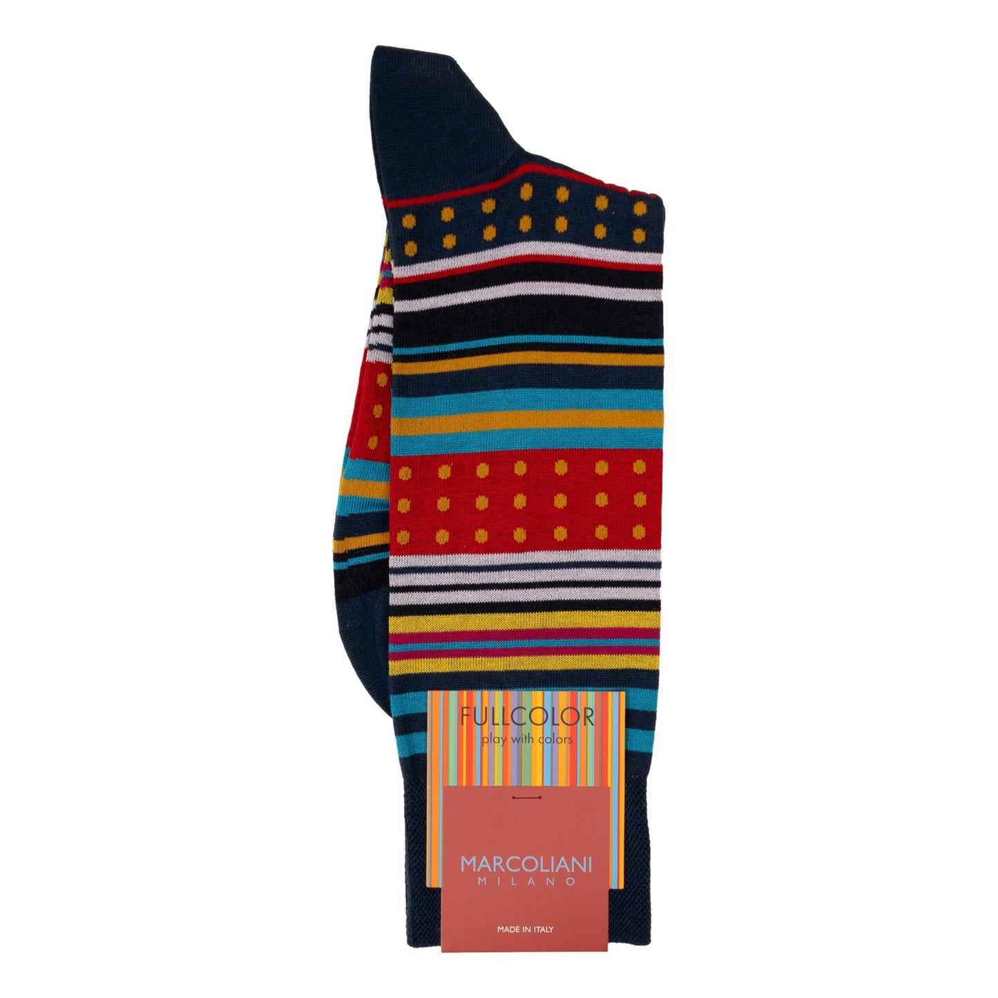 Stripes and Polka Socks (Navy Red)