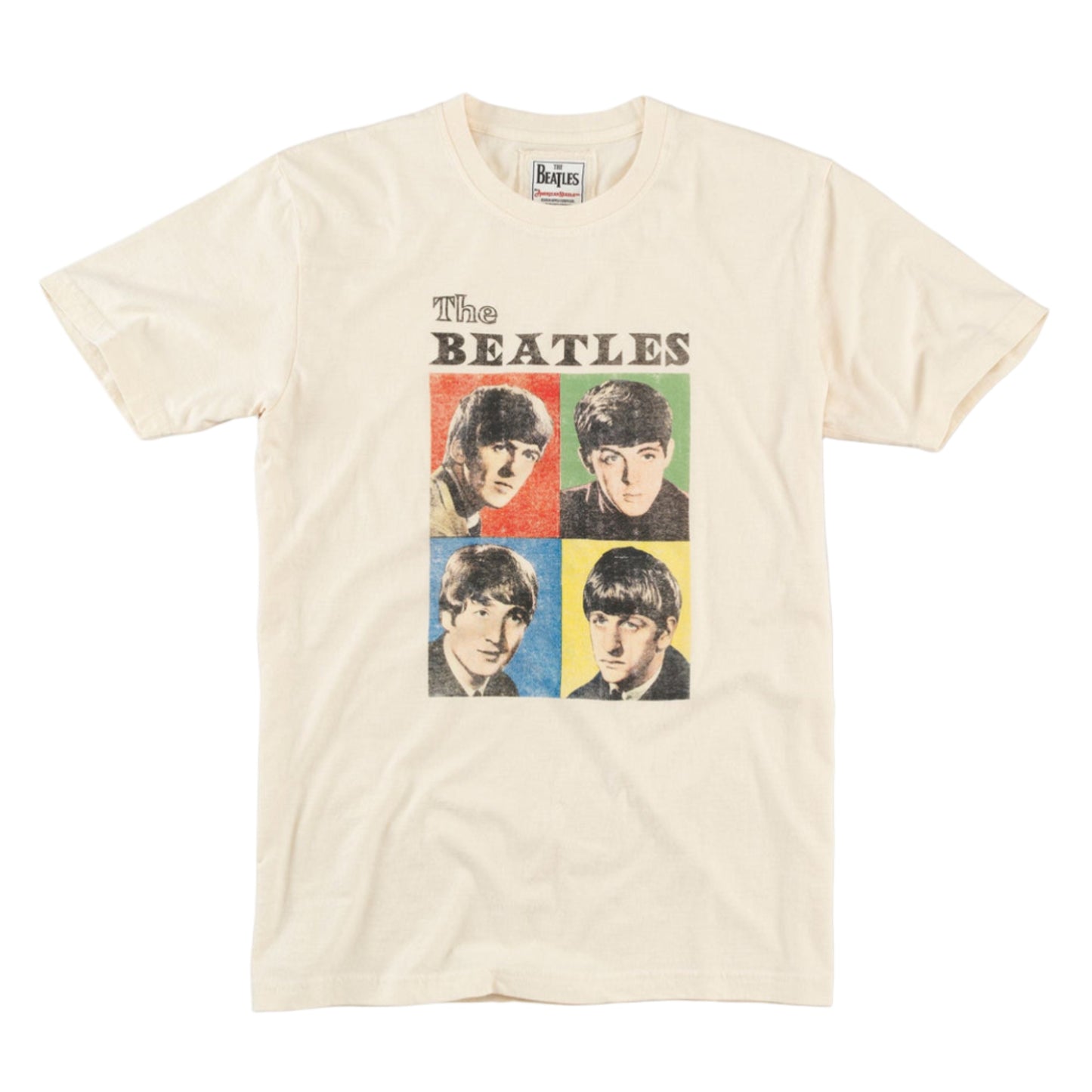 Vintage Fade Brass Tacks T-Shirt - The Beatles (Cream)