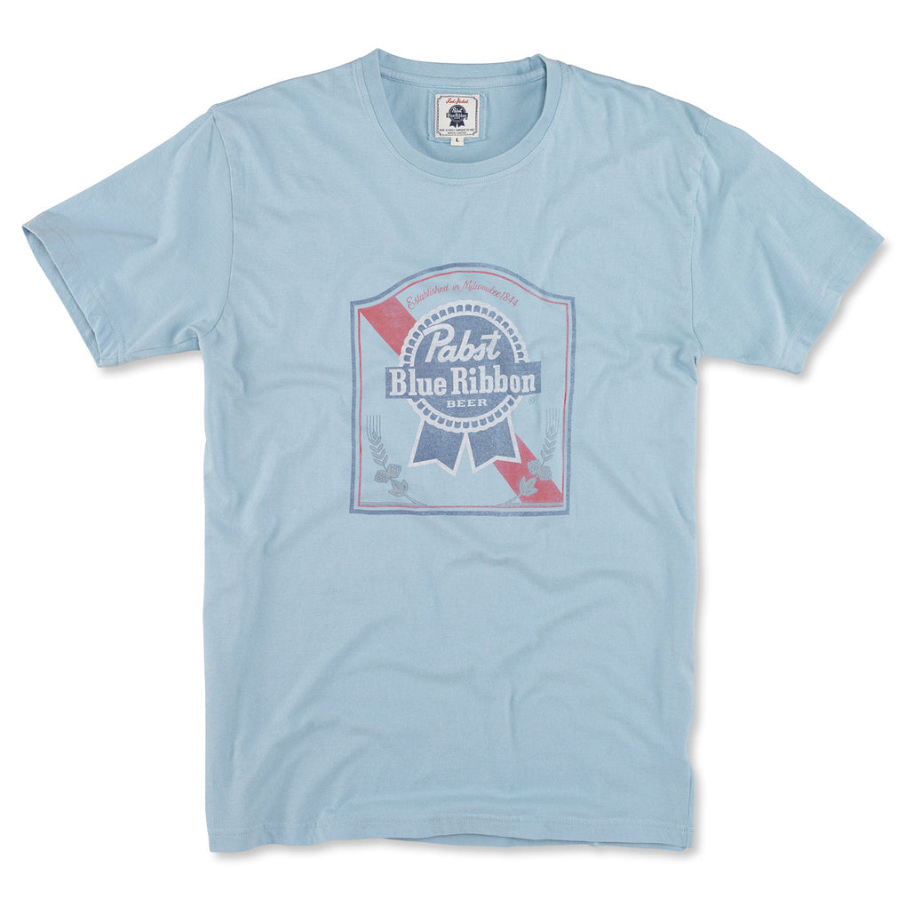 Vintage Fade Brass Tacks 2 T-Shirt - Pabst Blue Ribbon (Light Blue)