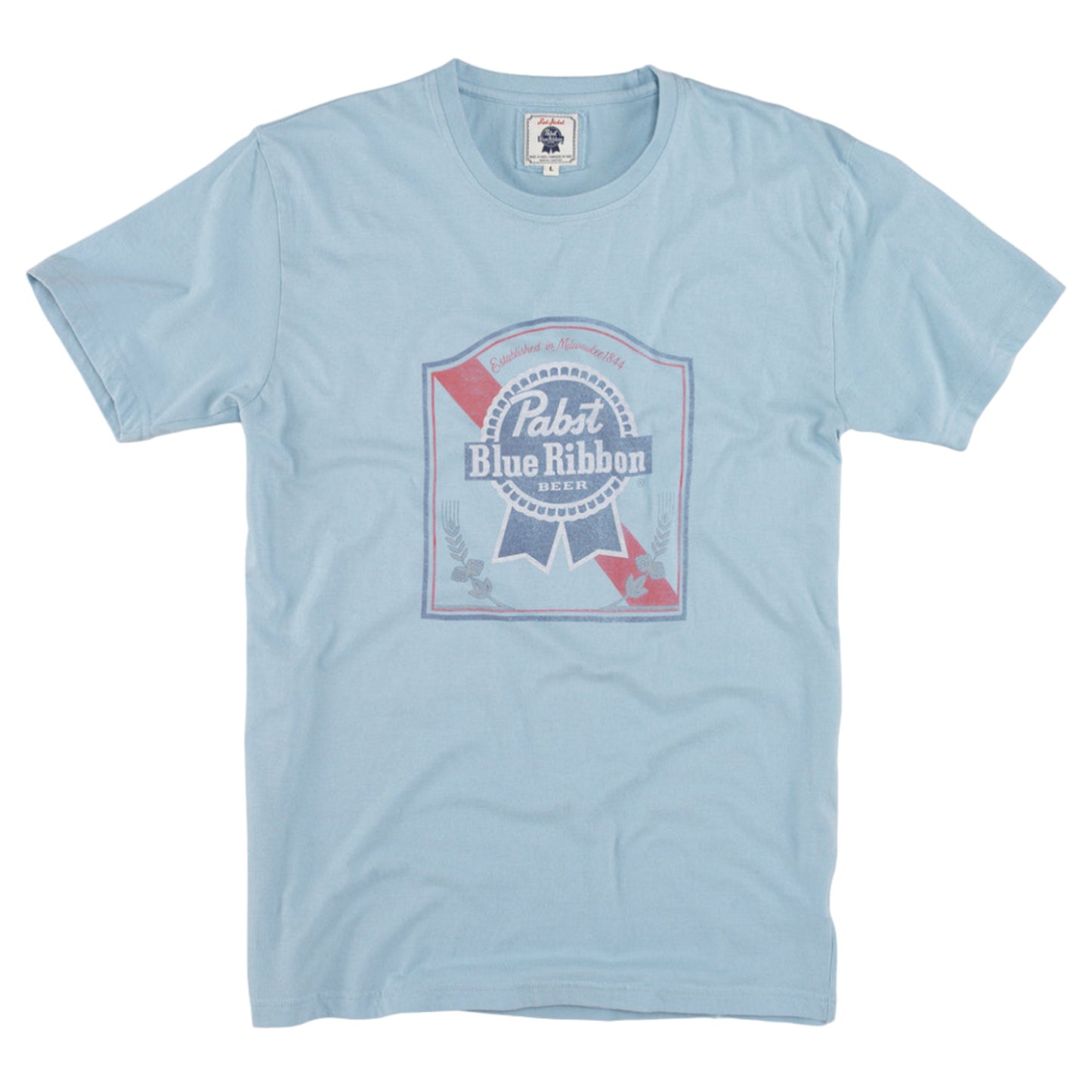 Vintage Fade Brass Tacks 2 T-Shirt - Pabst Blue Ribbon (Light Blue)