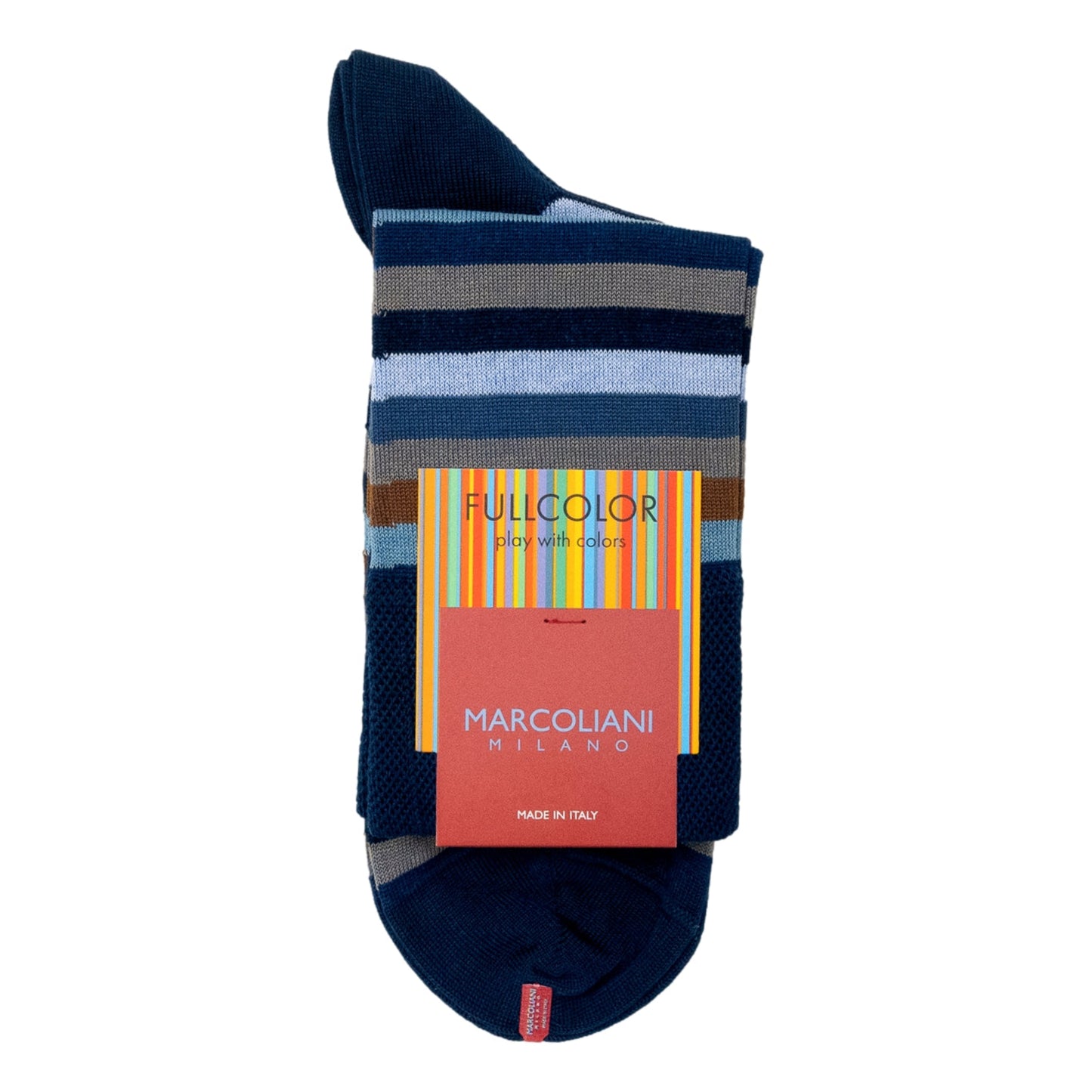Rainbow Stripe Socks (Navy Brown)