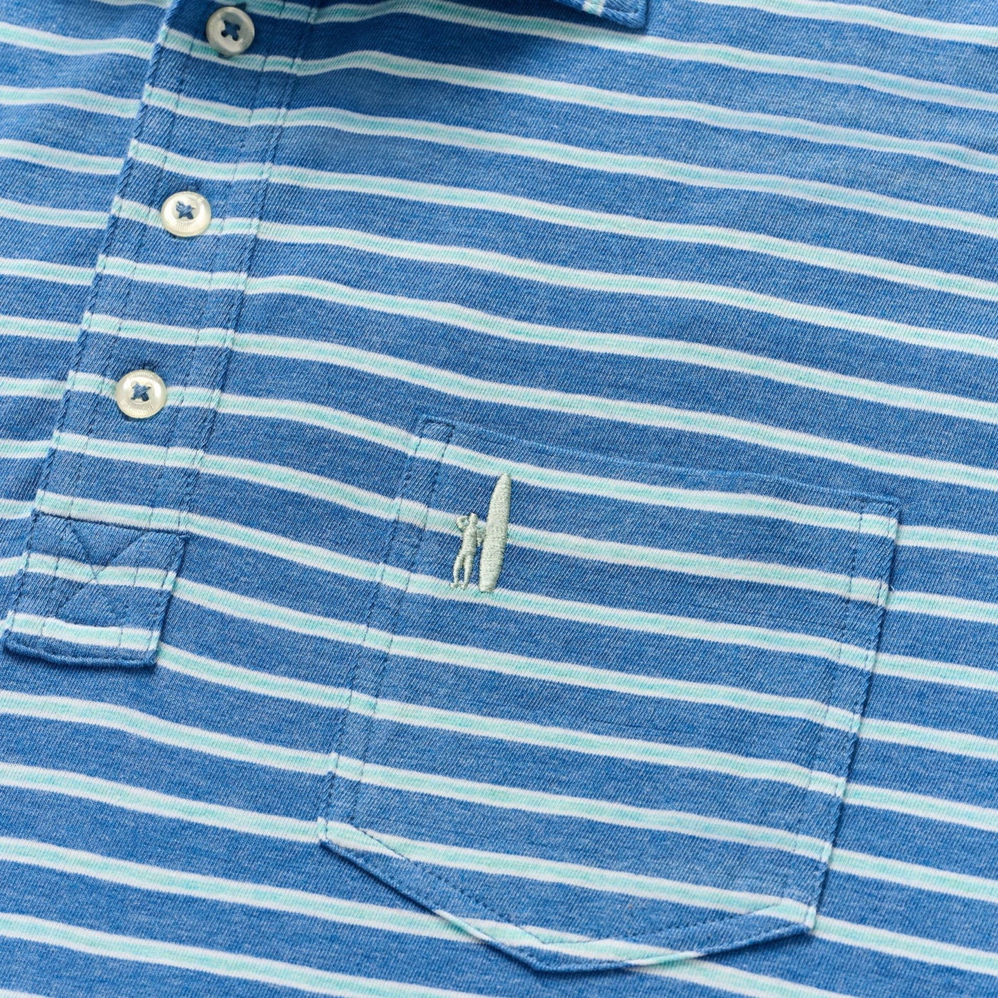 Original 4-Button Polo - Matthis Stripe (Deep Ocean)