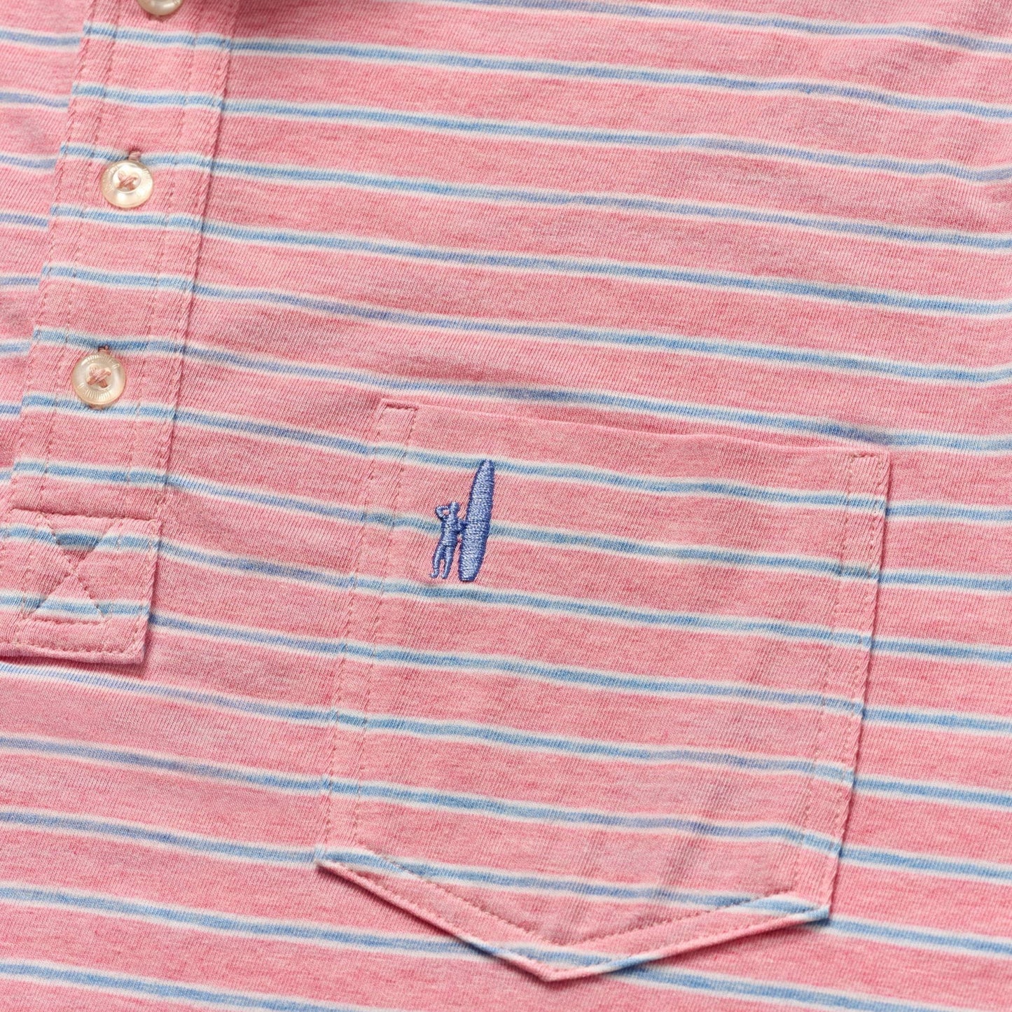 Original 4-Button Polo - Matthis Stripe (Petal)