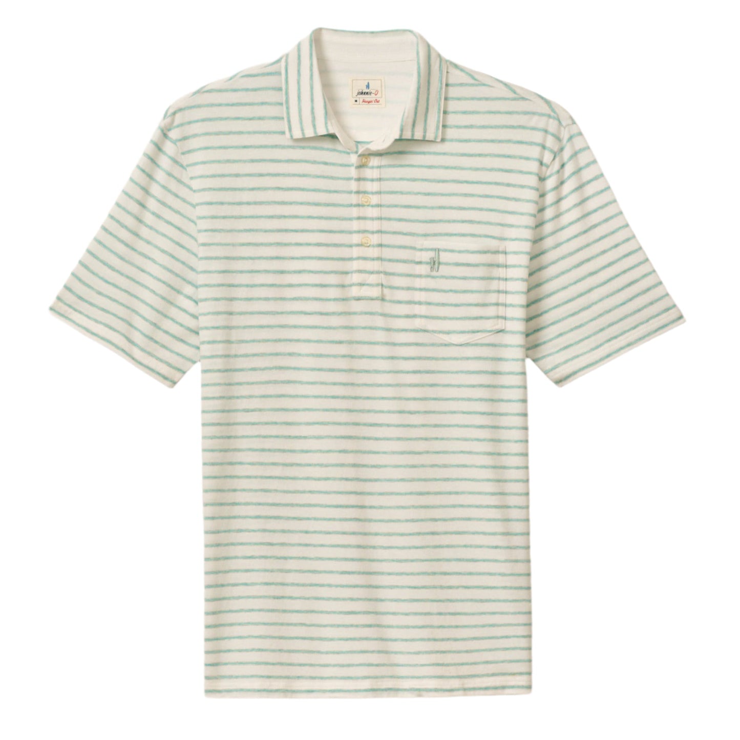 Original 4-Button Polo - Matthis Stripe (White)