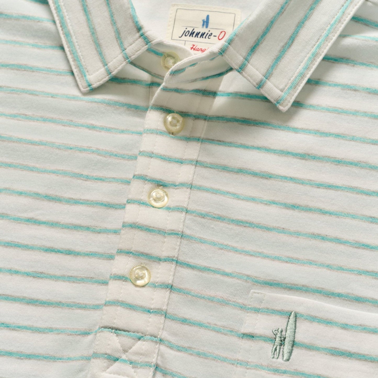 Original 4-Button Polo - Matthis Stripe (White)