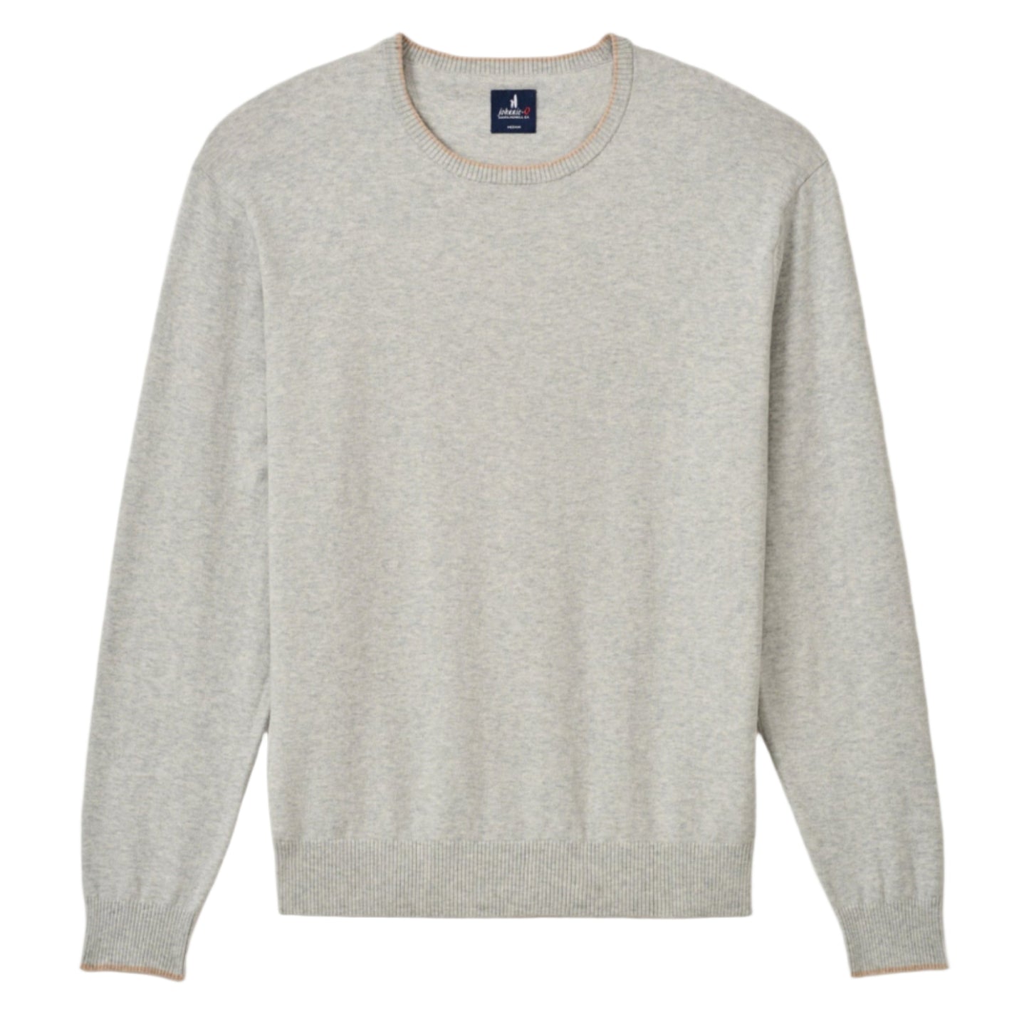 Wren Plaited Cotton Blend Crewneck Sweater (Light Gray)