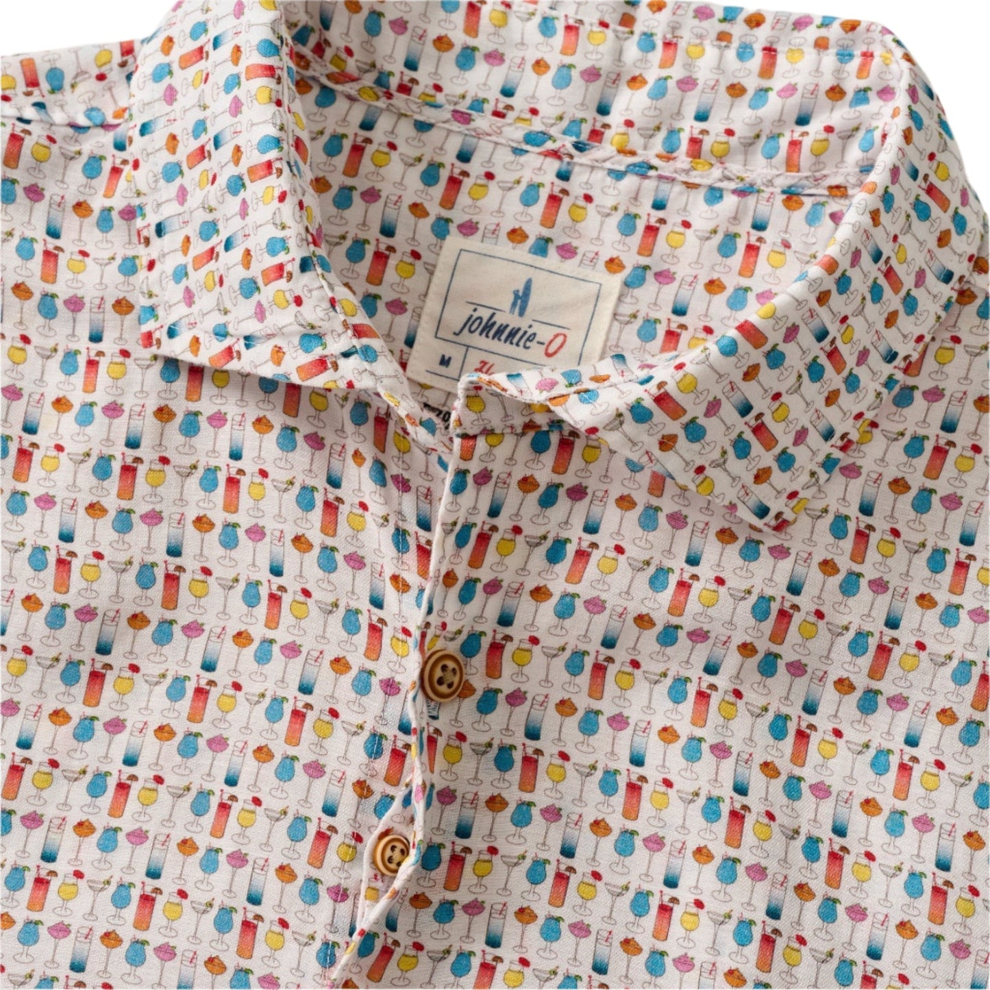 Short Sleeve Hangin' Out Linen Button Down Shirt - 5 O'Clock Somewhere (White)