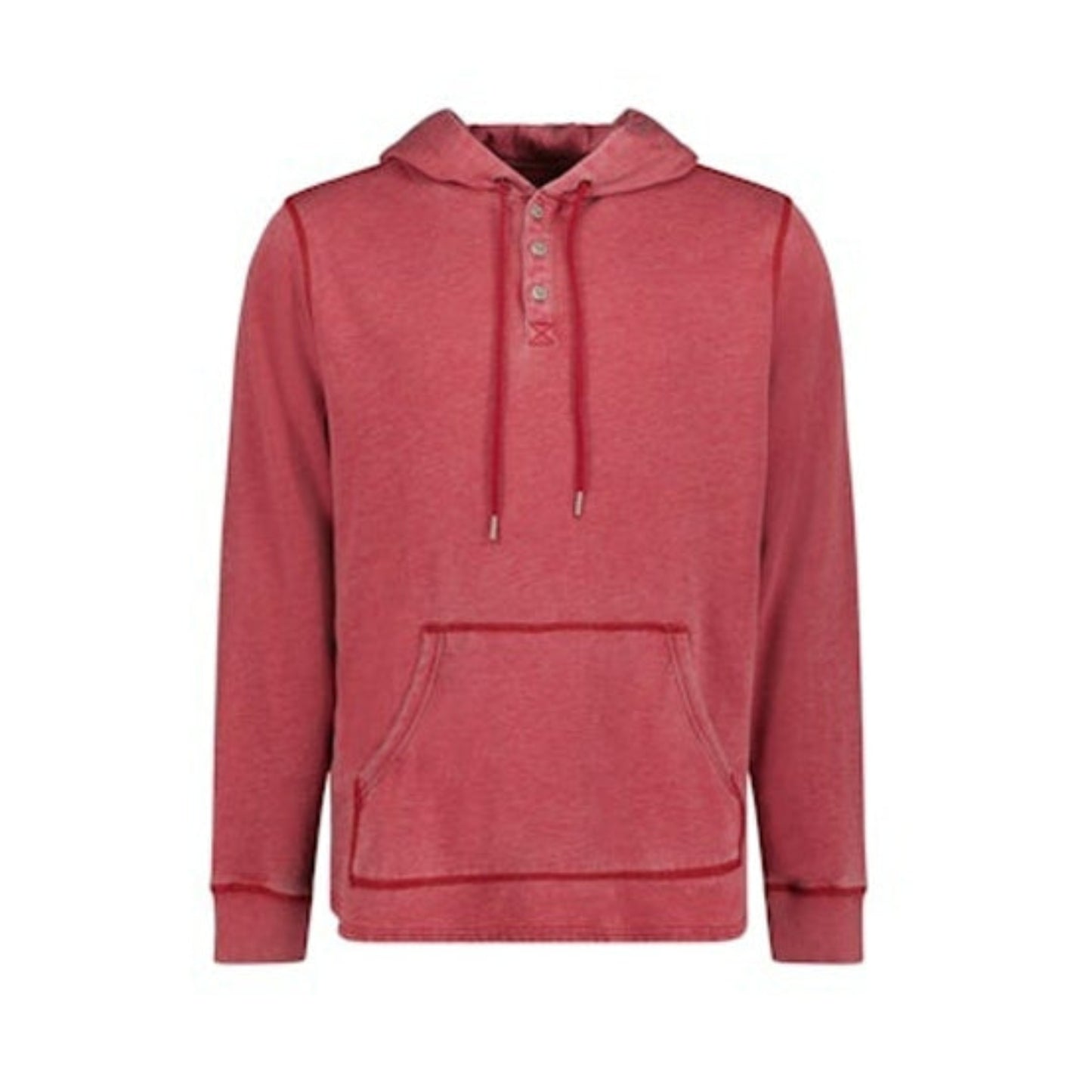Bowery Fleece Placket Hoodie (Brick)