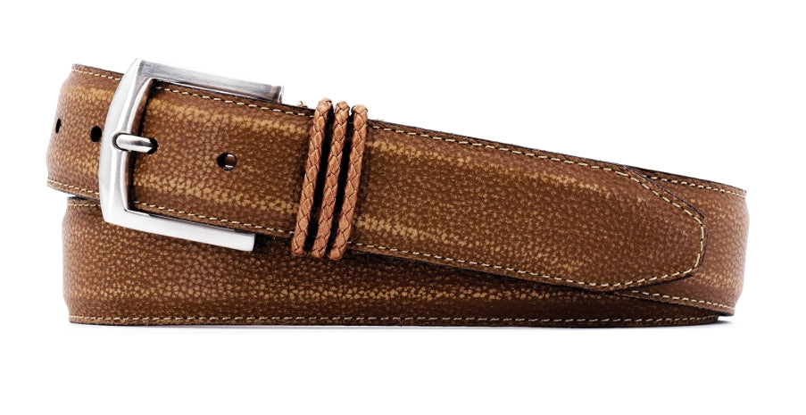 Bermuda Braid Pebble Grain Belt (Old Saddle)