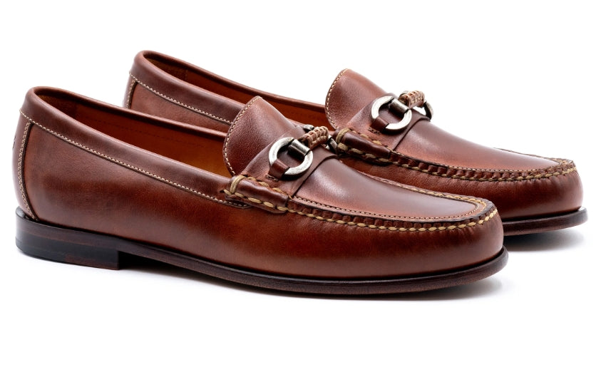 Old Row Oiled Saddle Leather Horse Bit Loafers (Cigar)
