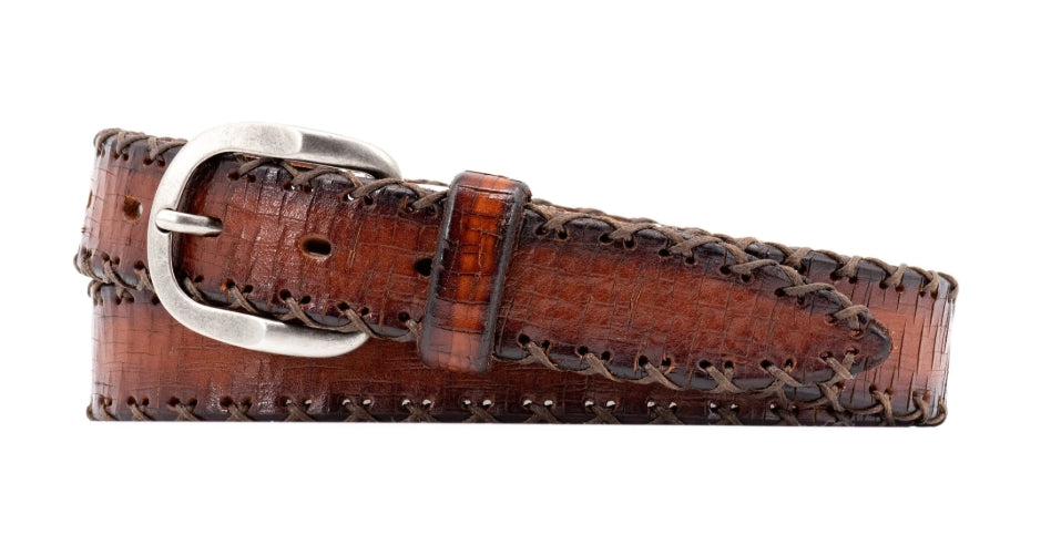 Artisan "X" Italian Bridle Leather Belt (Chestnut)