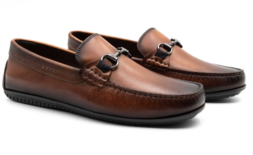 Bermuda Saddle Leather Horse Bit Loafers (Whiskey)