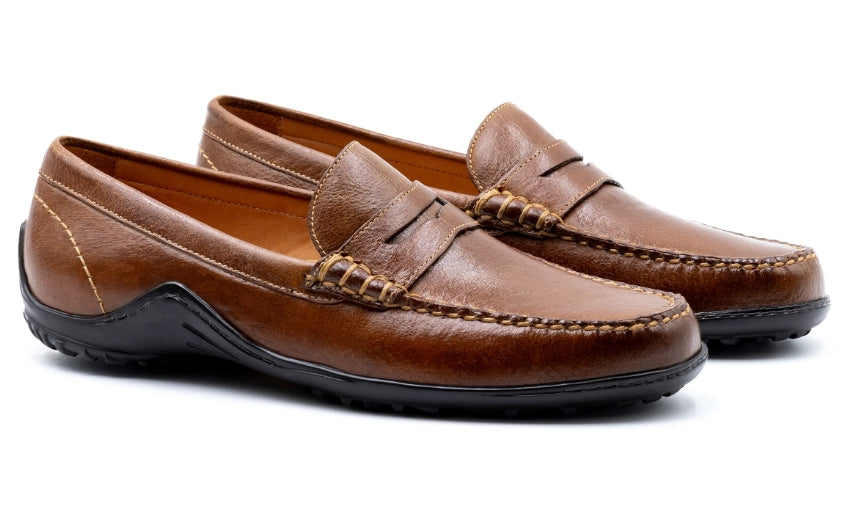 Bill Water Buffalo Penny Loafers (Burnt Cedar)