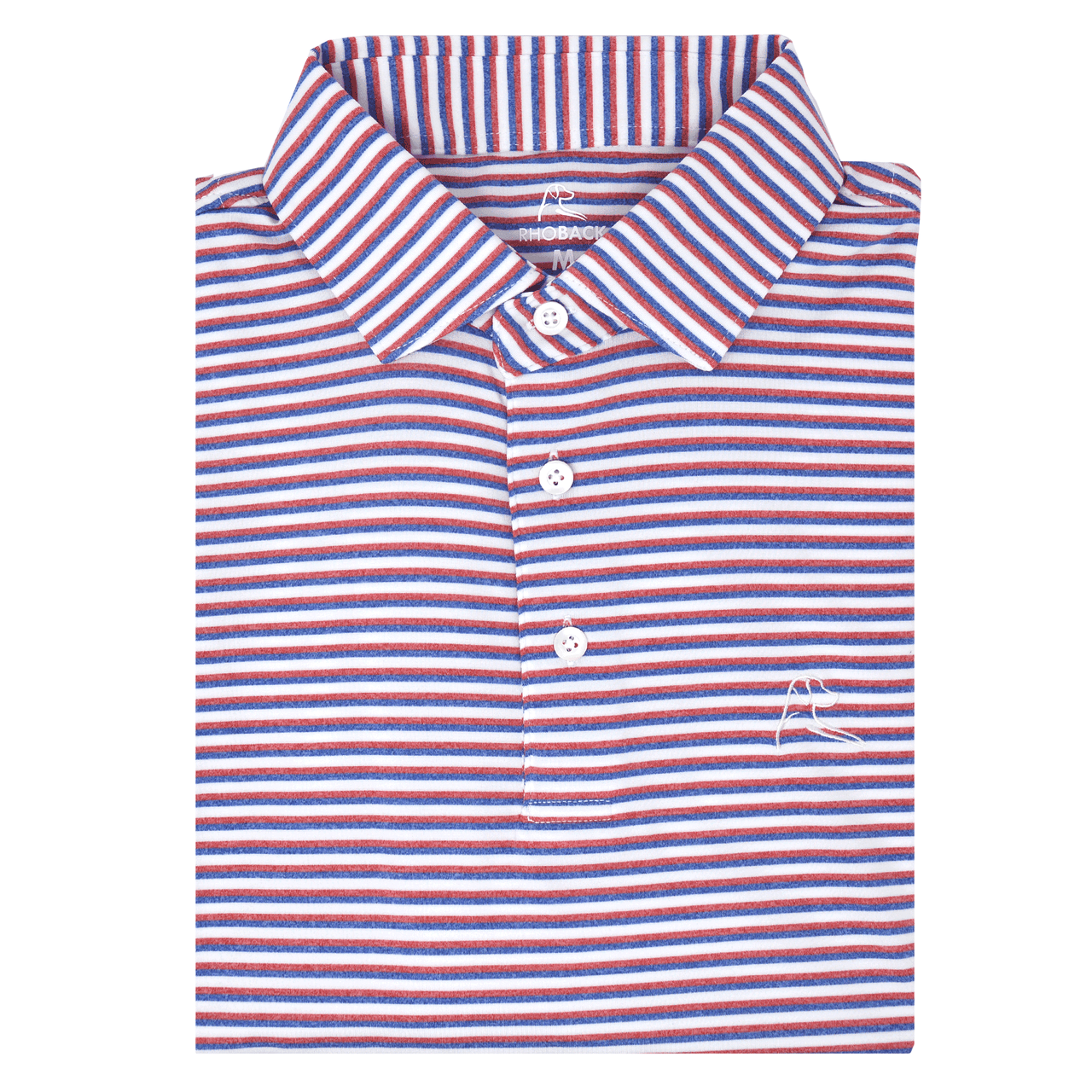 The Spacious Skies Heather Stripe Polo (Classic Red/Ocean Blue/White)