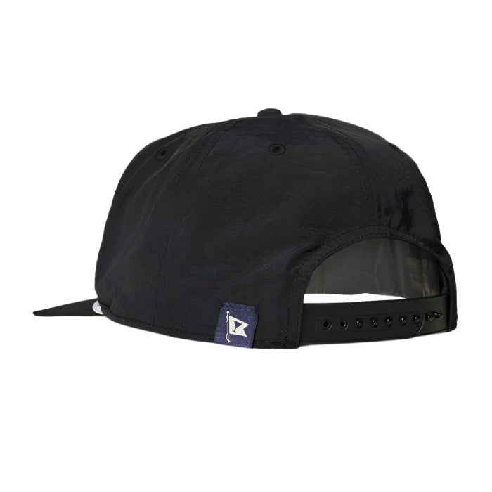 Salty 5 Panel Snapback Hat (Black)