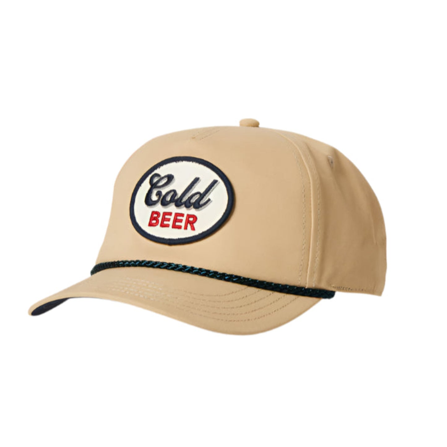 Cold Beer 5 Panel Snapback Hat (Khaki)