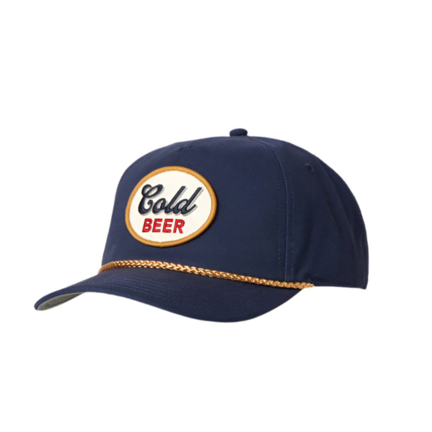 Cold Beer 5 Panel Snapback Hat (Navy)