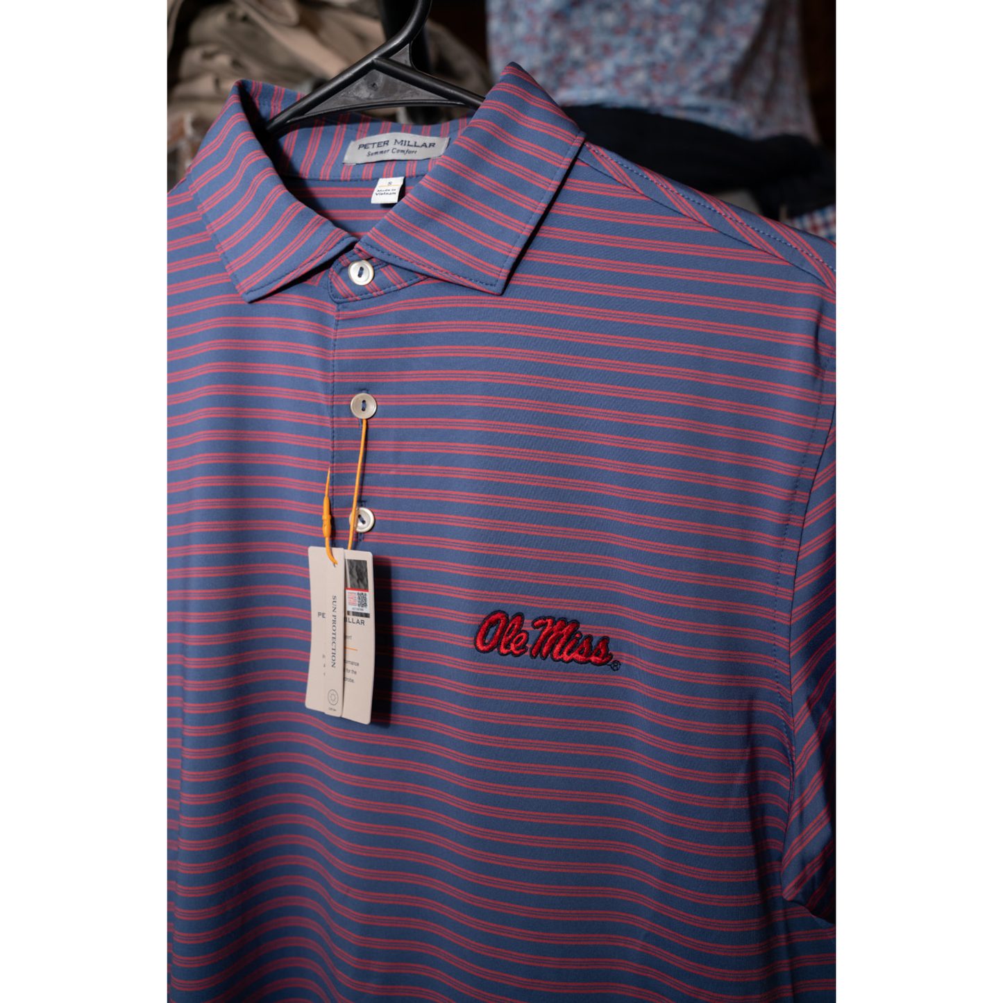 Ole Miss Rawlins Performance Jersey Polo (Bali Blue)
