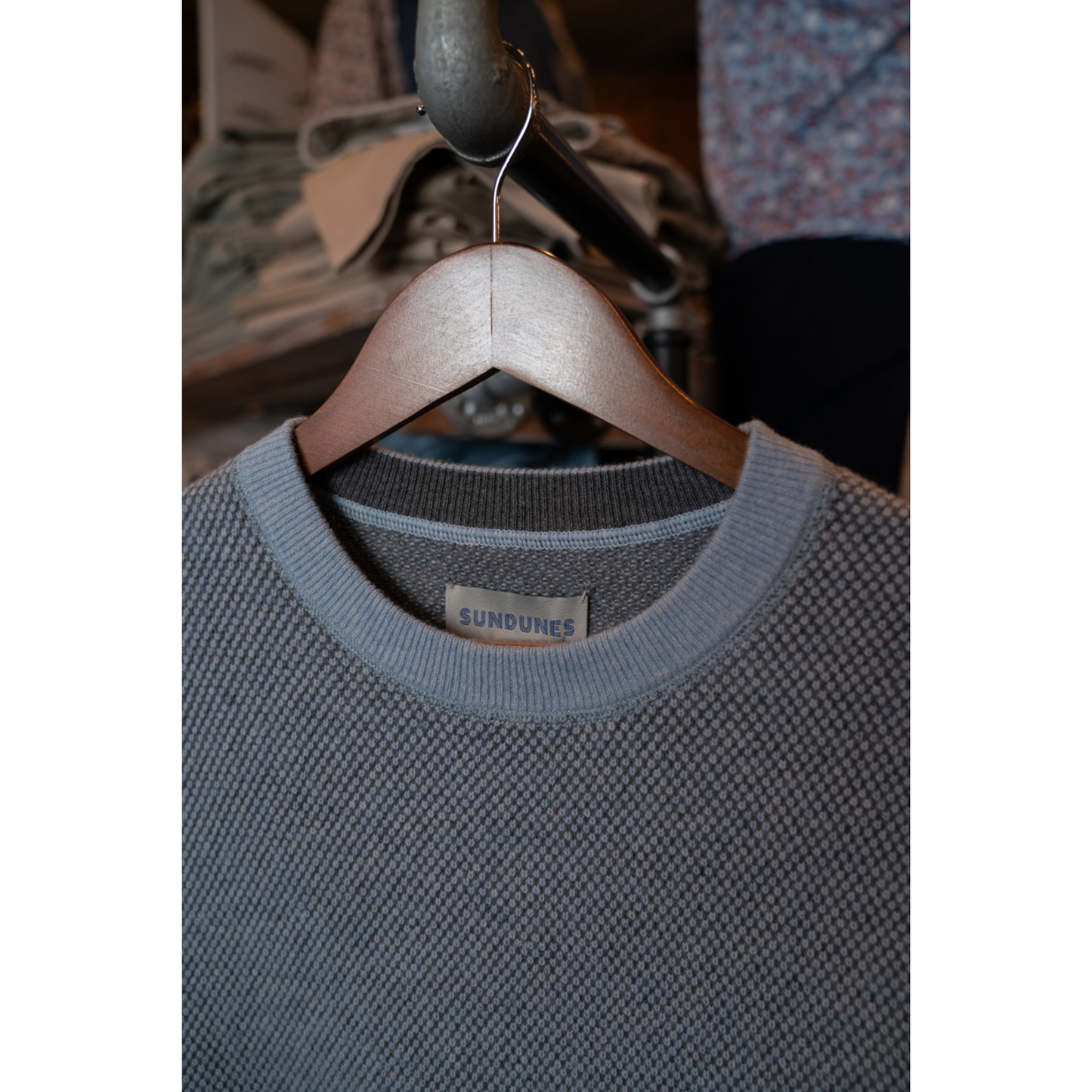 Sundunes Reversible Double Face Jacquard Sweater (Light Blue)