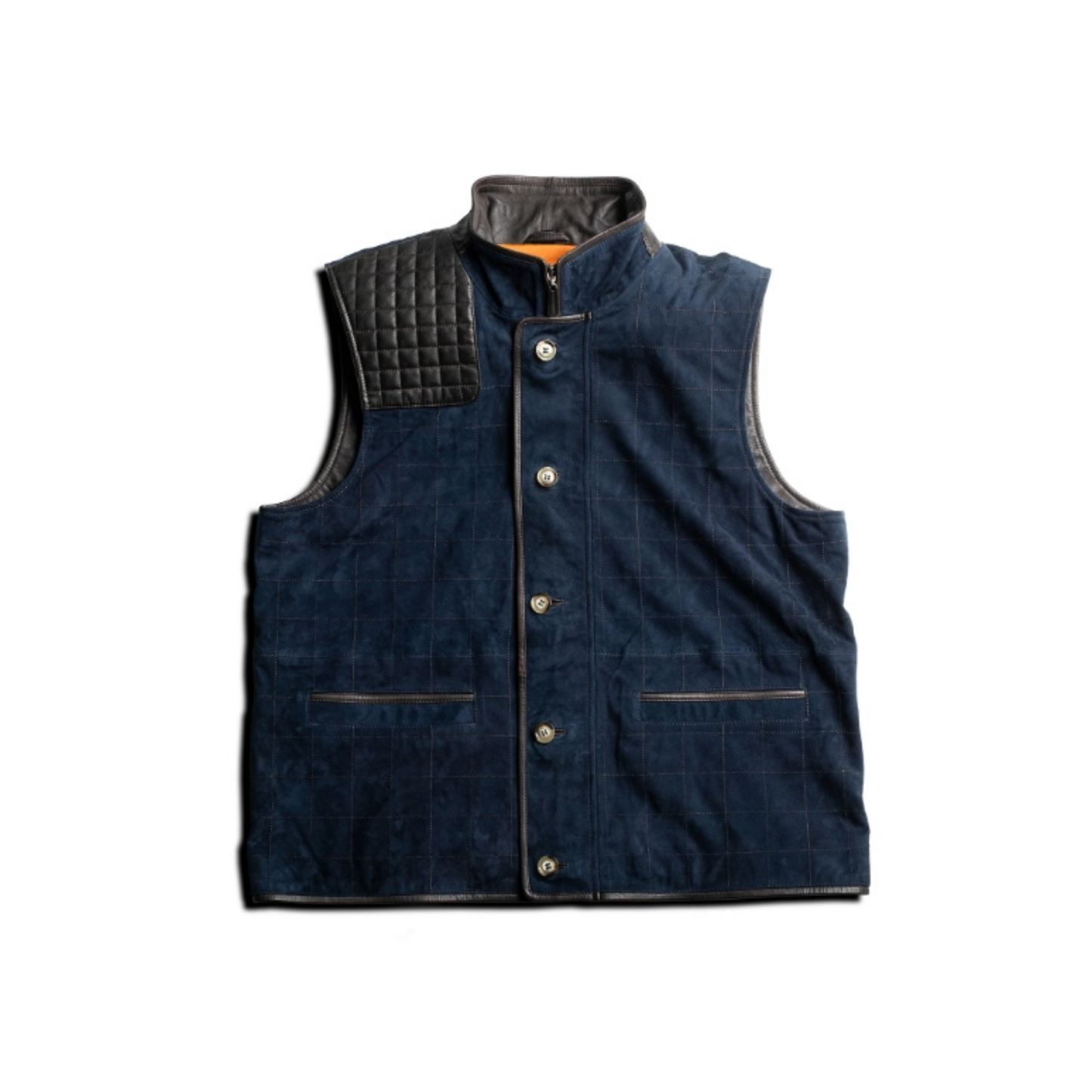 Northumberland Lightweight Goat Suede Vest (Navy)