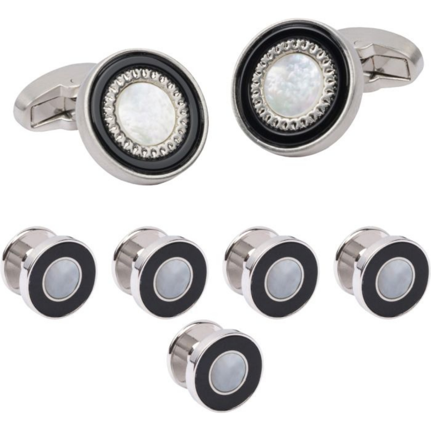Bocara Stud Set (Round Lapis/Mother of Pearl)