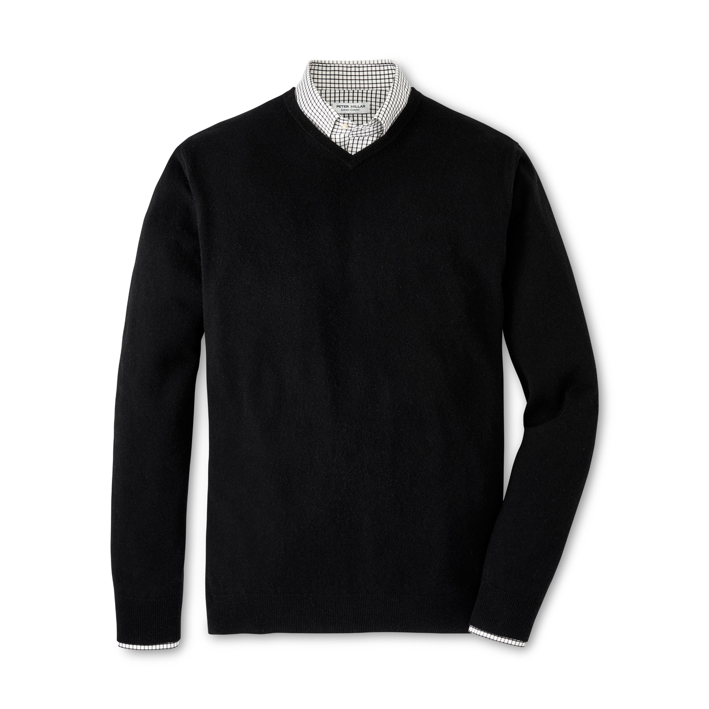 Crown Heritage Cashmere V-Neck Sweater (Black)