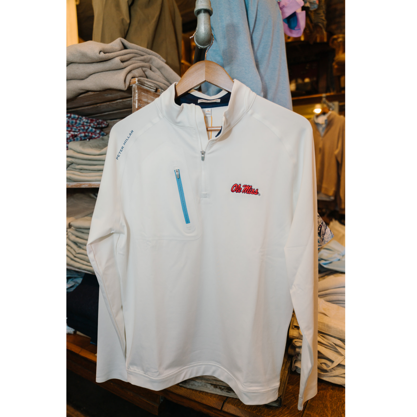 Ole Miss Verge Performance Quarter-Zip (White)