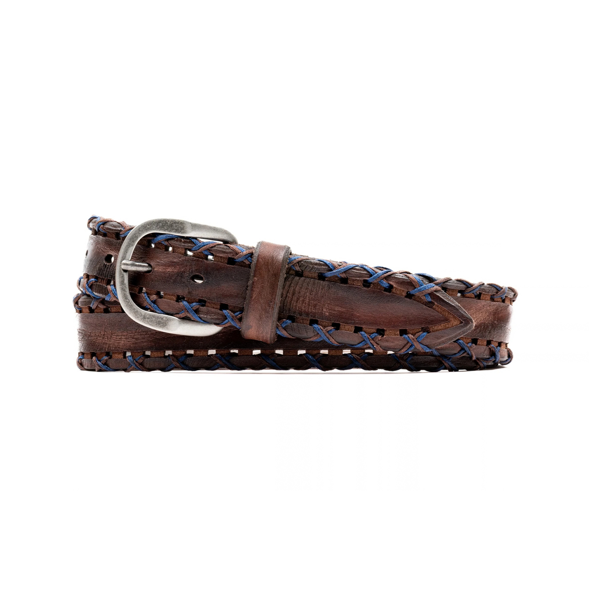 Artisan Italian Bridle Leather Double X Belt (Walnut)