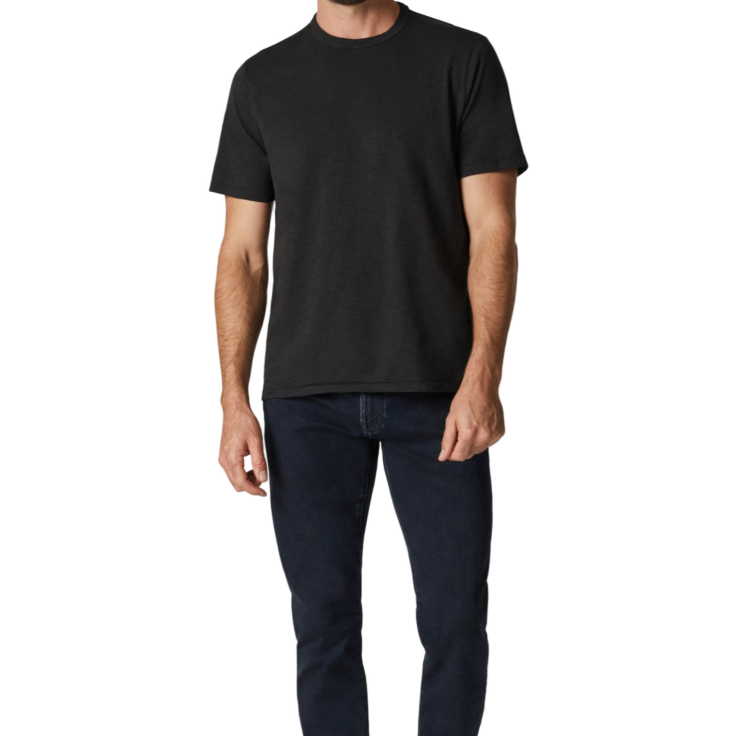 Slub Crew Neck T-Shirt (Black)