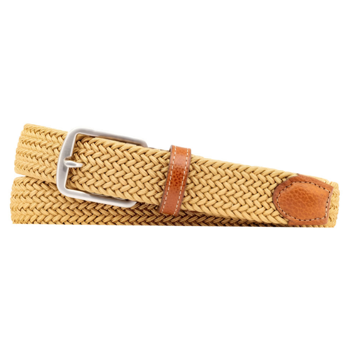 Newport Woven Italian Rayon Elastic Belt (Khaki)