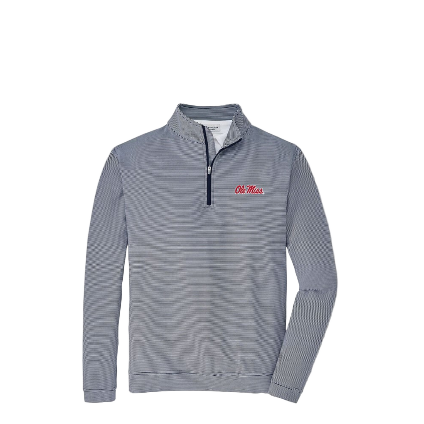 Ole Miss Perth Sugar Stripe Performance Quarter-Zip (Navy/White)