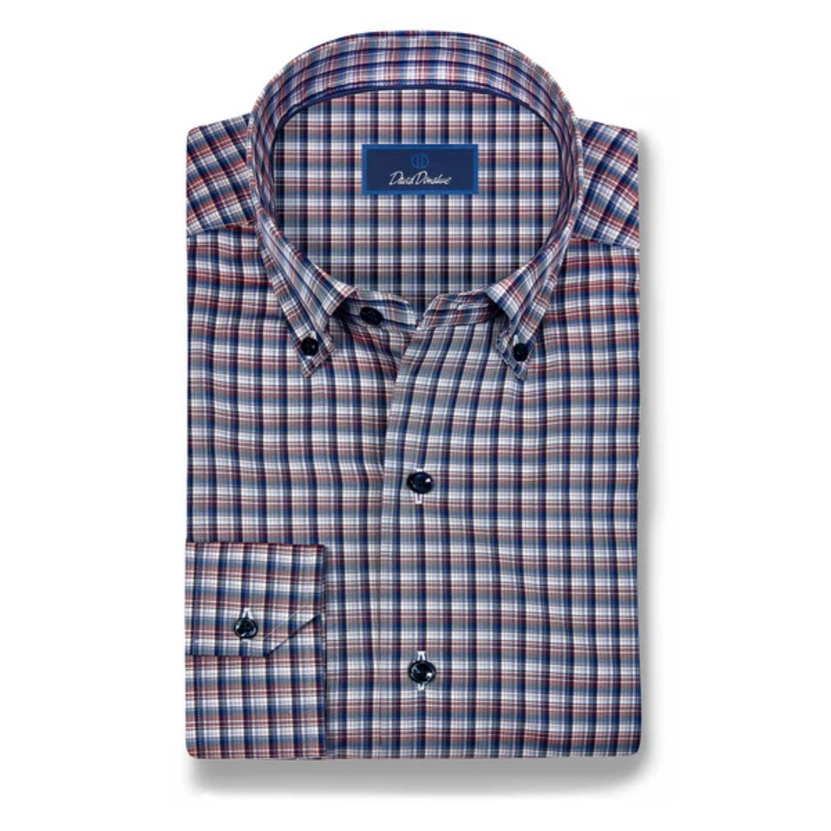 Navy & Spice Check Sport Shirt