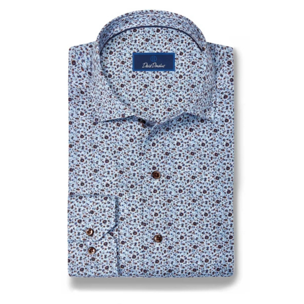 Blue & Chocolate Floral Sport Shirt