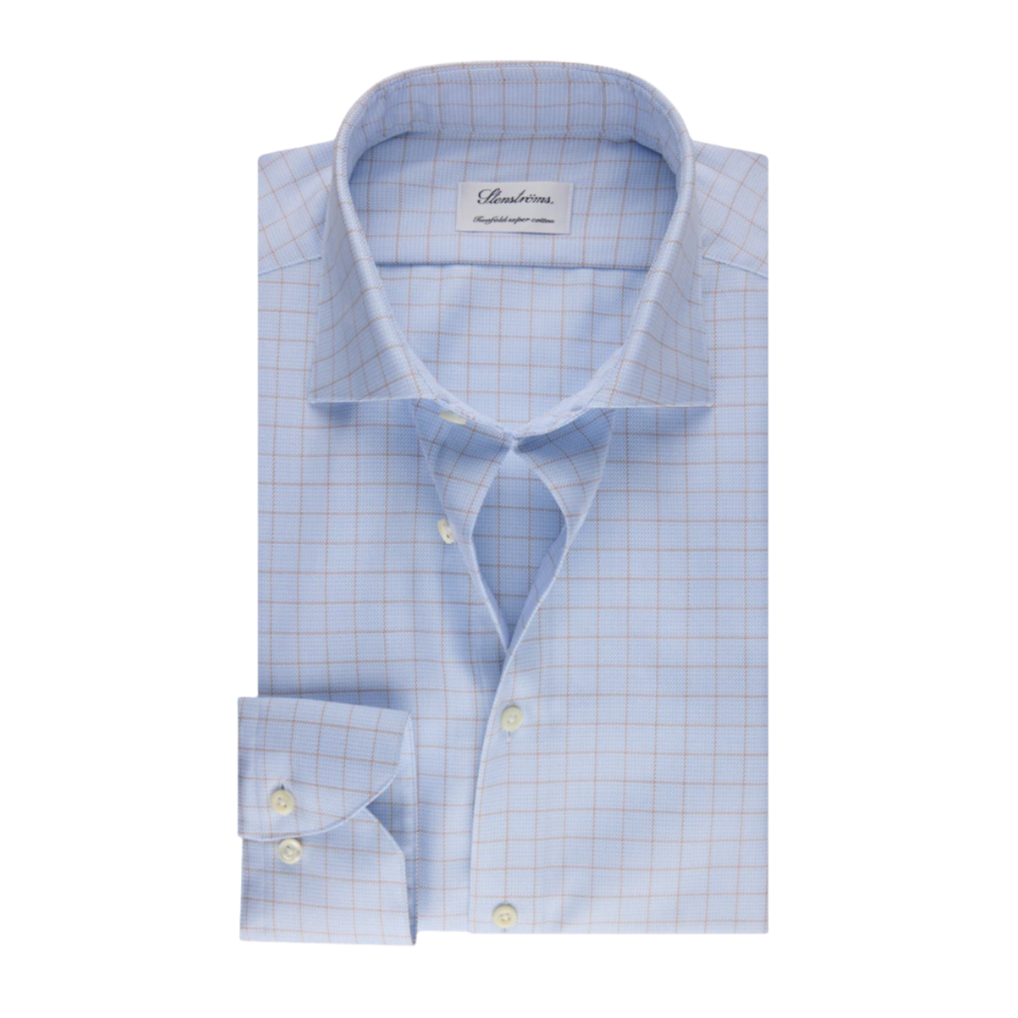 Stenstroms Brown Checked Twill Shirt