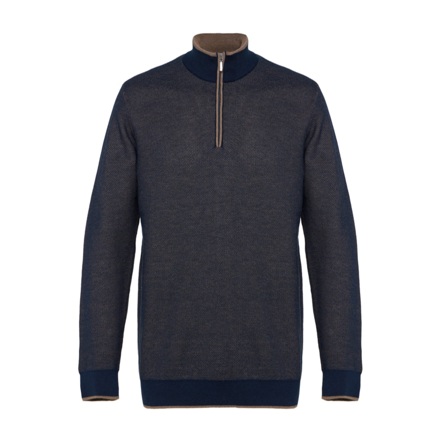 Two Tone Waffle Quarter Zip (Navy)