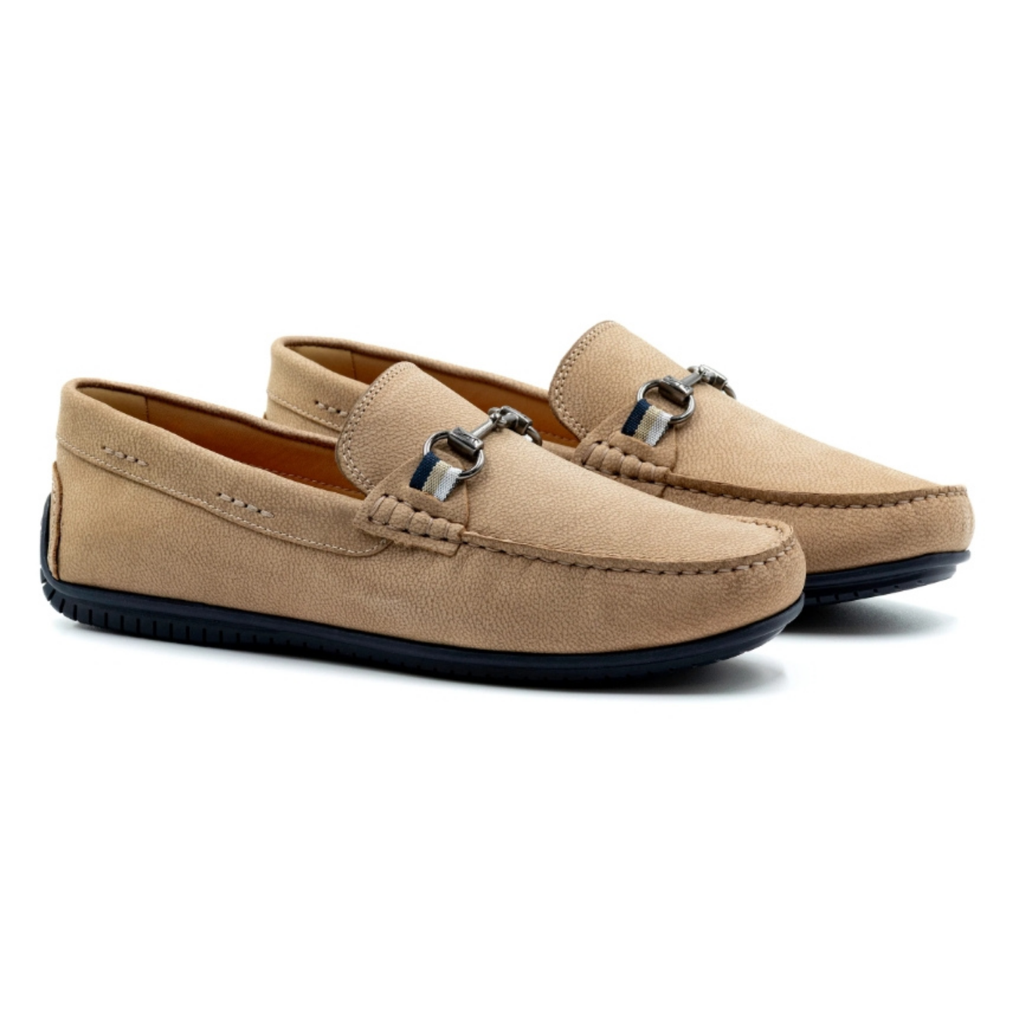 Bermuda Nubuck Horse Bit Loafers (Biscuit)