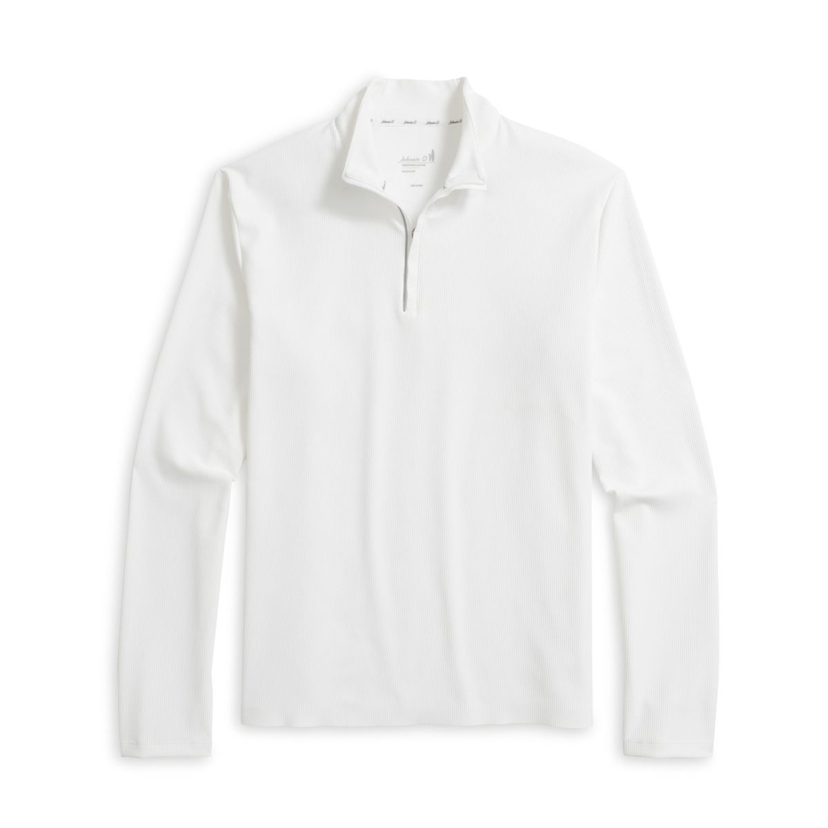 Hoppin Ribbed Knit Performance ¼ Zip Pullover (White)