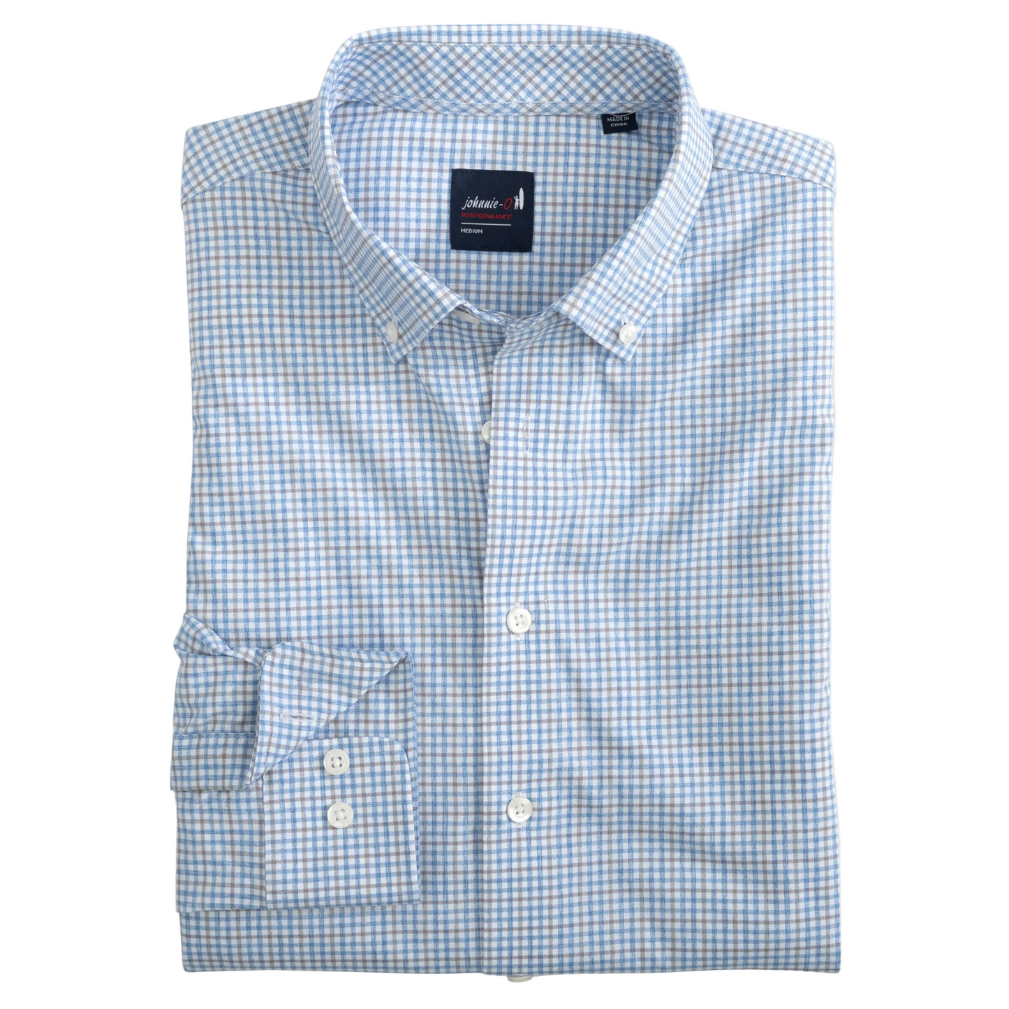 Everyday Performance Button Down Shirt - Koby Mini Pane (Navy)