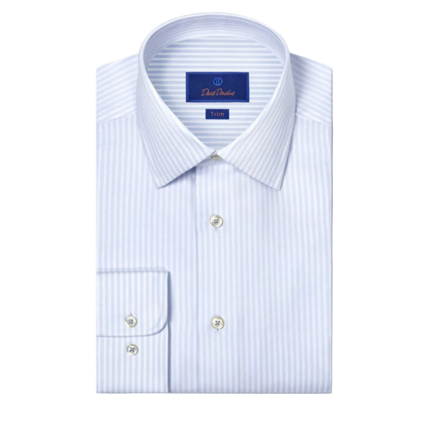 White & Sky Herringbone Stripe Dress Shirt